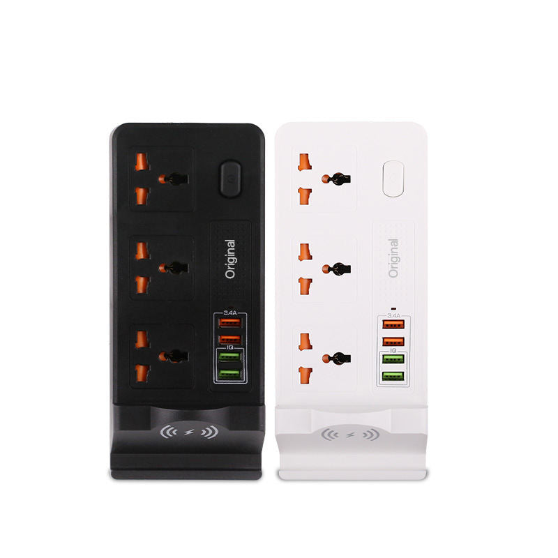 Home Universal Hole Row Plug Support Wireless Charging