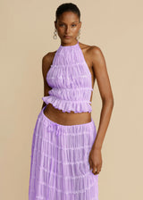 Women's 2-Piece Halter Top and Pleated Dress Set