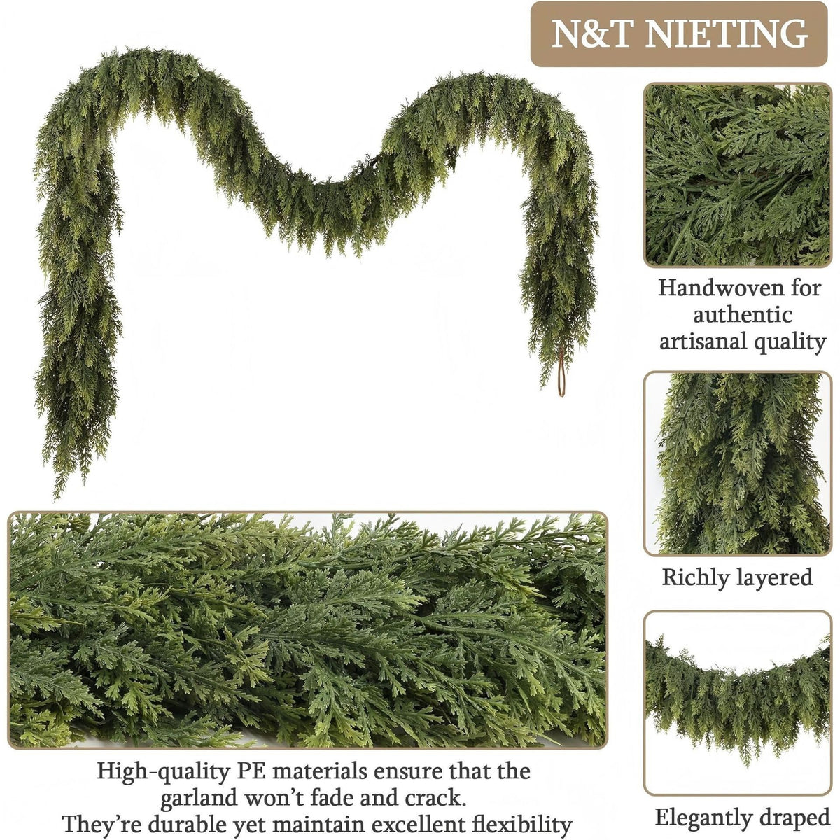 a green garland of leaves