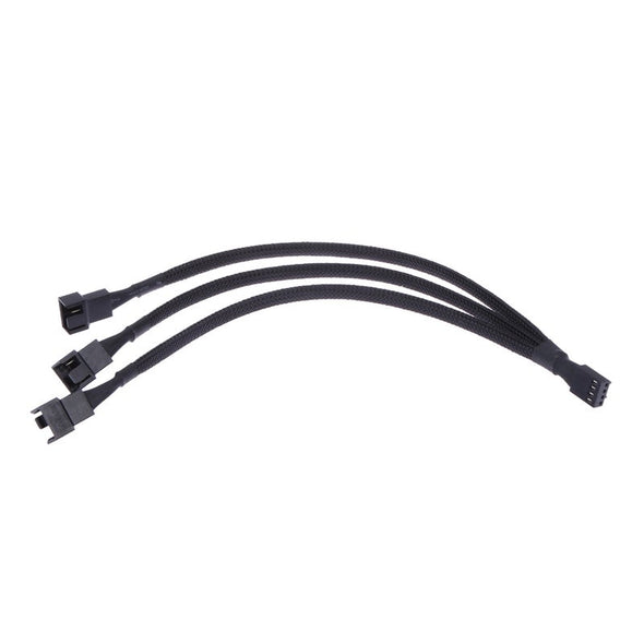 a black cable with four connectors