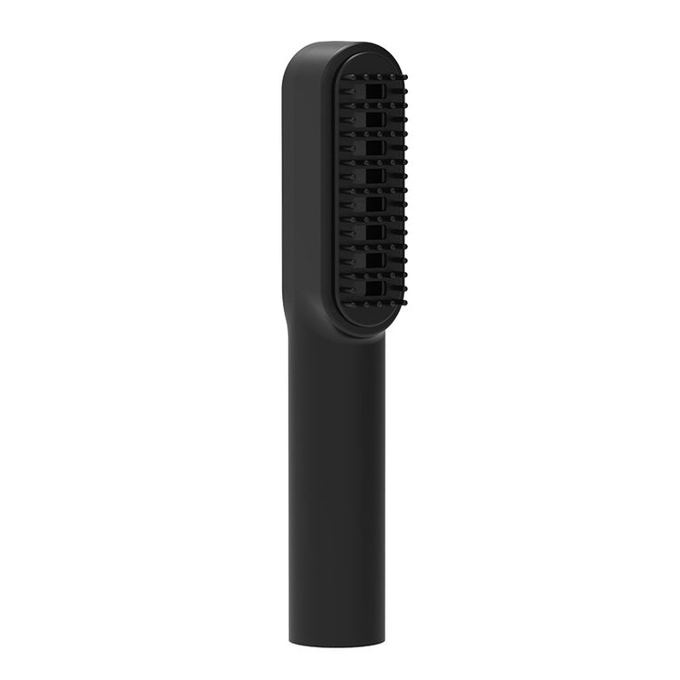a black hair brush with a white background