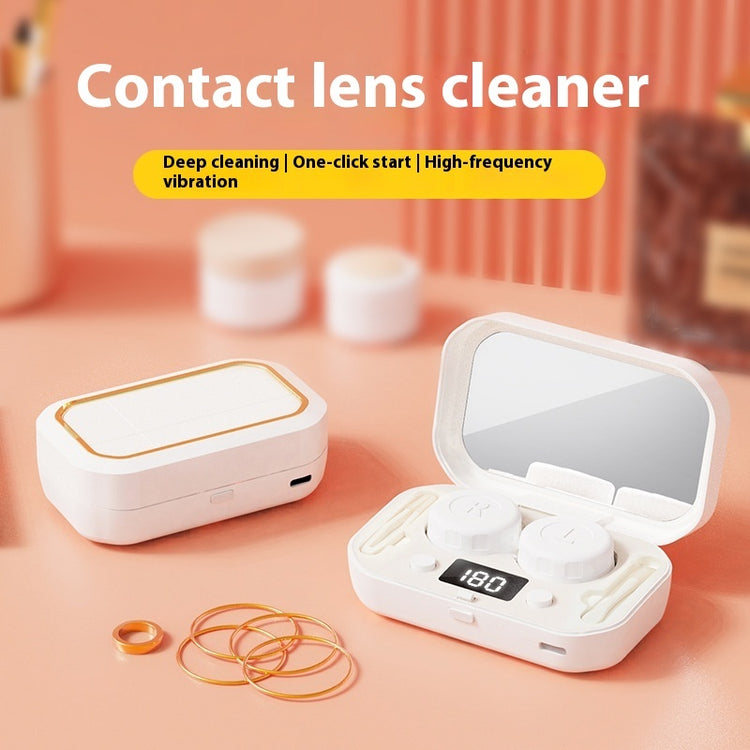 a contact lens cleaner on a table