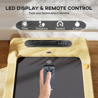 2.5HP Walking Pad, Under Desk Treadmill with Remote Control, Transport Wheels and LED Display for Home Gym Office