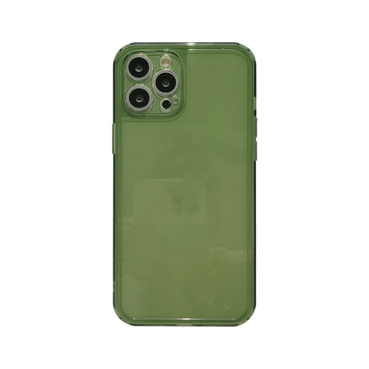 a green cell phone with four camera lenses