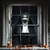 Halloween Witch and Zombie Window Decoration Banner