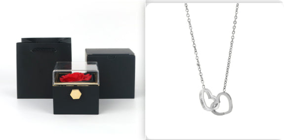 Rotating Soap Flower Rose Gift Box Creative Rotating Rose Jewelry Packaging Box Valentine's Day Gift For Women