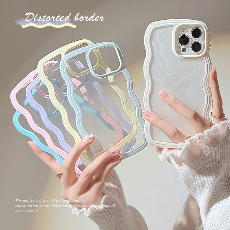 a woman holding a phone case