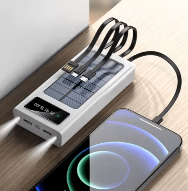 a cell phone charging with a solar panel