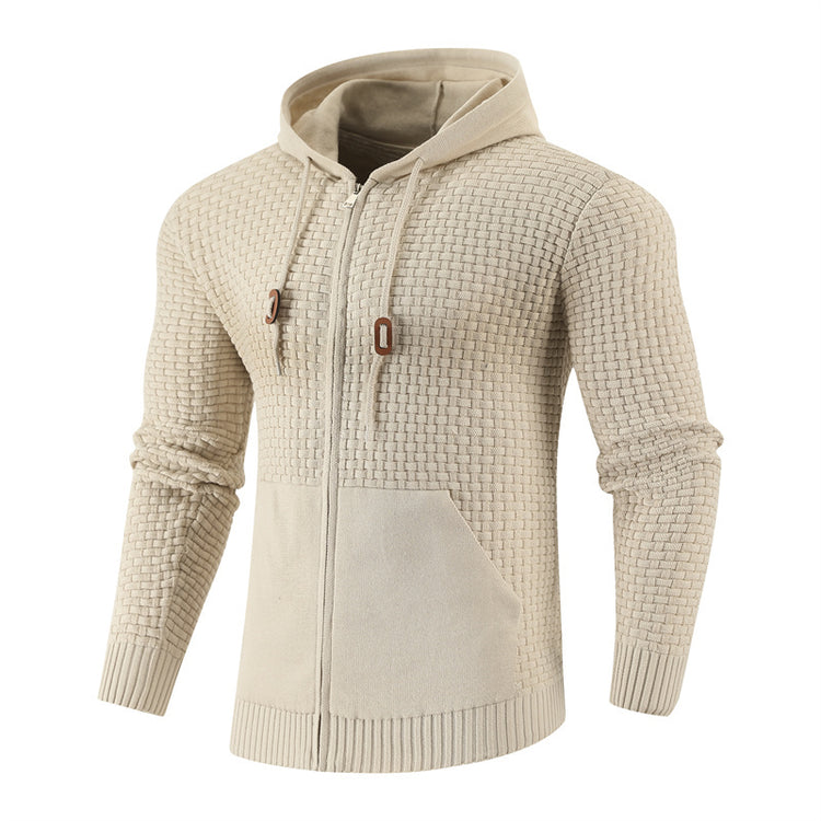 a white sweater with a hood