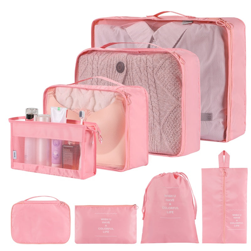 a group of pink bags