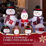 6.2-Foot Inflatable LED Snowman Family Yard Decoration