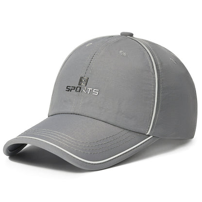 The New Style Fluorescent Strip Beanie Baseball Cap With A Curved Brim And A Chin Strap, In Korean Version, Is Suitable For Outdoor Cycling.
