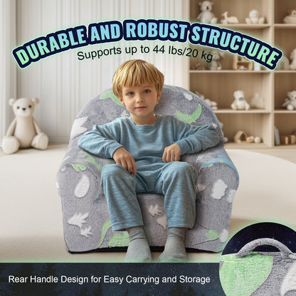 Toddler Chair, Kids Armchair Comfy, Toddler Couch Sofa Bed Glow In The Dark, Kids Chair Seat Playroom Furniture For Kids Girls & Boys, Grey
