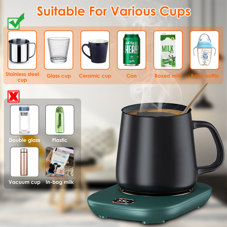 a black mug with a brown liquid in it