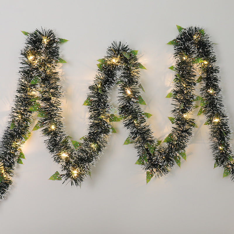 a garland on a wall