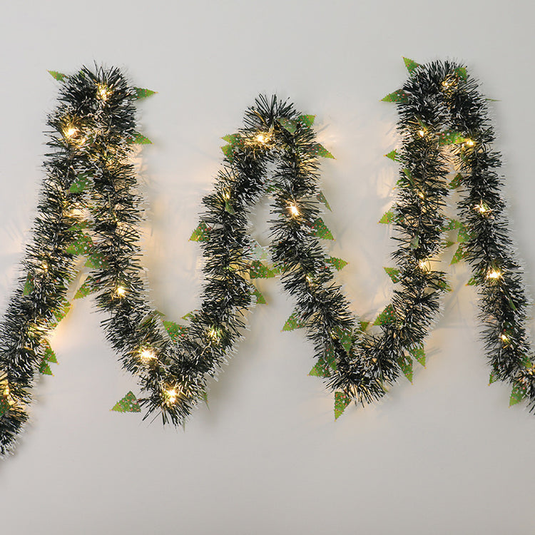 a garland on a wall