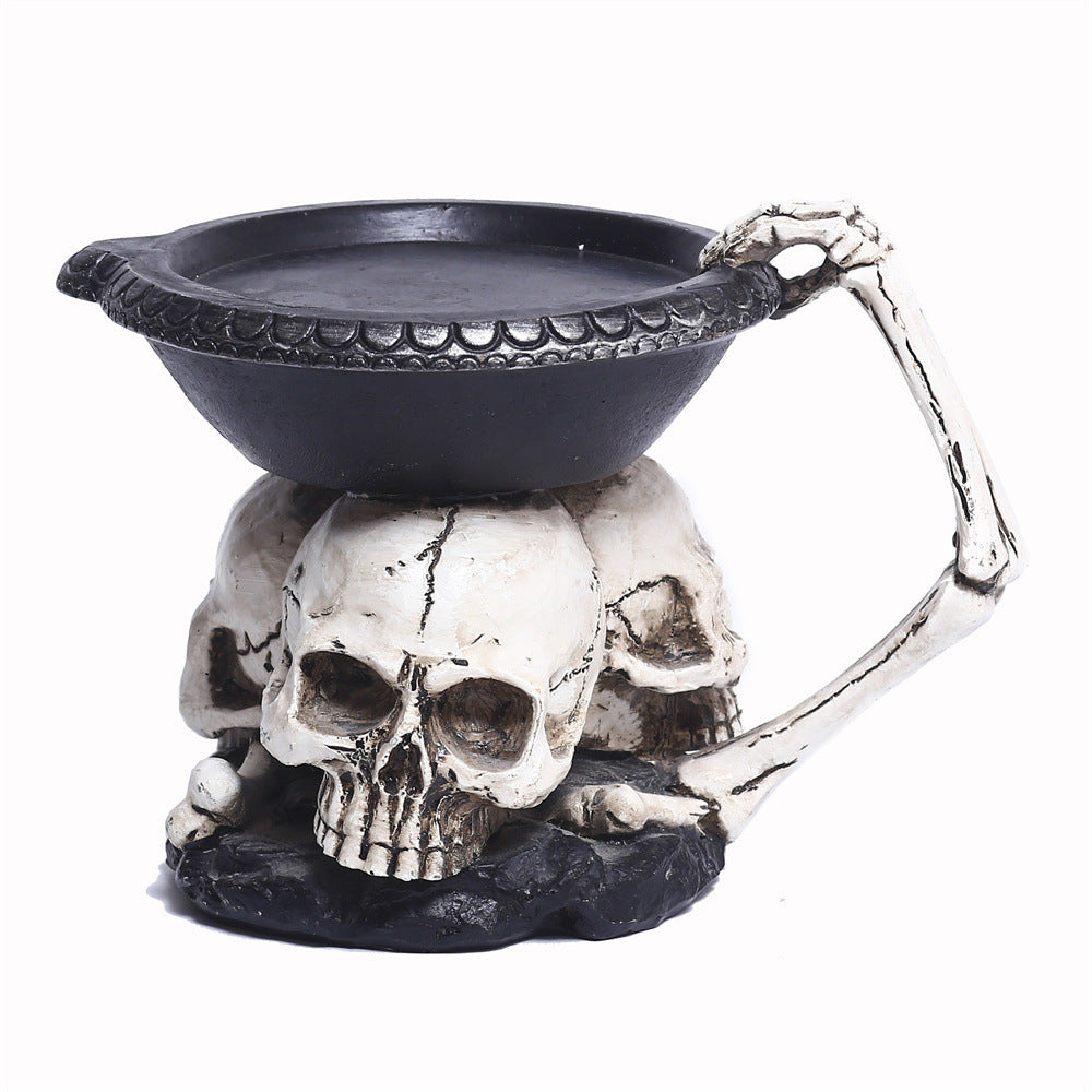 Creative Three Ghost Head Top Candle Desktop Storage Tray