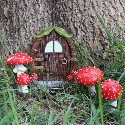 Resin Luminous Mushroom Door And Window Plug-in Creative Garden Decoration