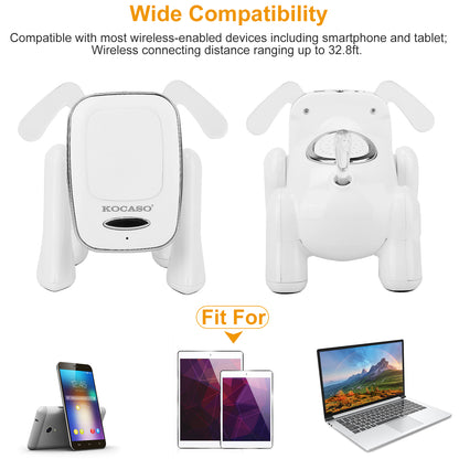 Puppy Dog Wireless Speaker Portable Mini Music Player Stereo Cute Animal Speaker With Built-In Mic FM Radio Stereo Bass MMC Card Slot USB Port For Cellphone Tablet