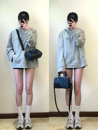 Retro Denim Patchwork Leather Boston Bag