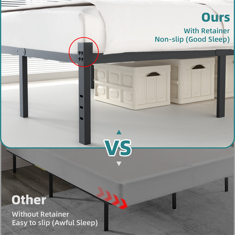 a bed frame with a mattress