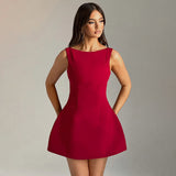 Women's Sleeveless Backless Mini Dress