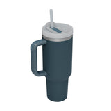 40 oz Insulated Stainless Steel Tumbler with Handle and Straw