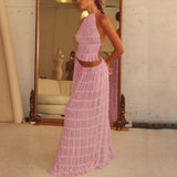 Women's 2-Piece Halter Top and Pleated Dress Set