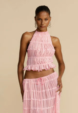 Women's 2-Piece Halter Top and Pleated Dress Set