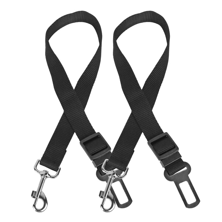 a pair of black straps with metal hooks