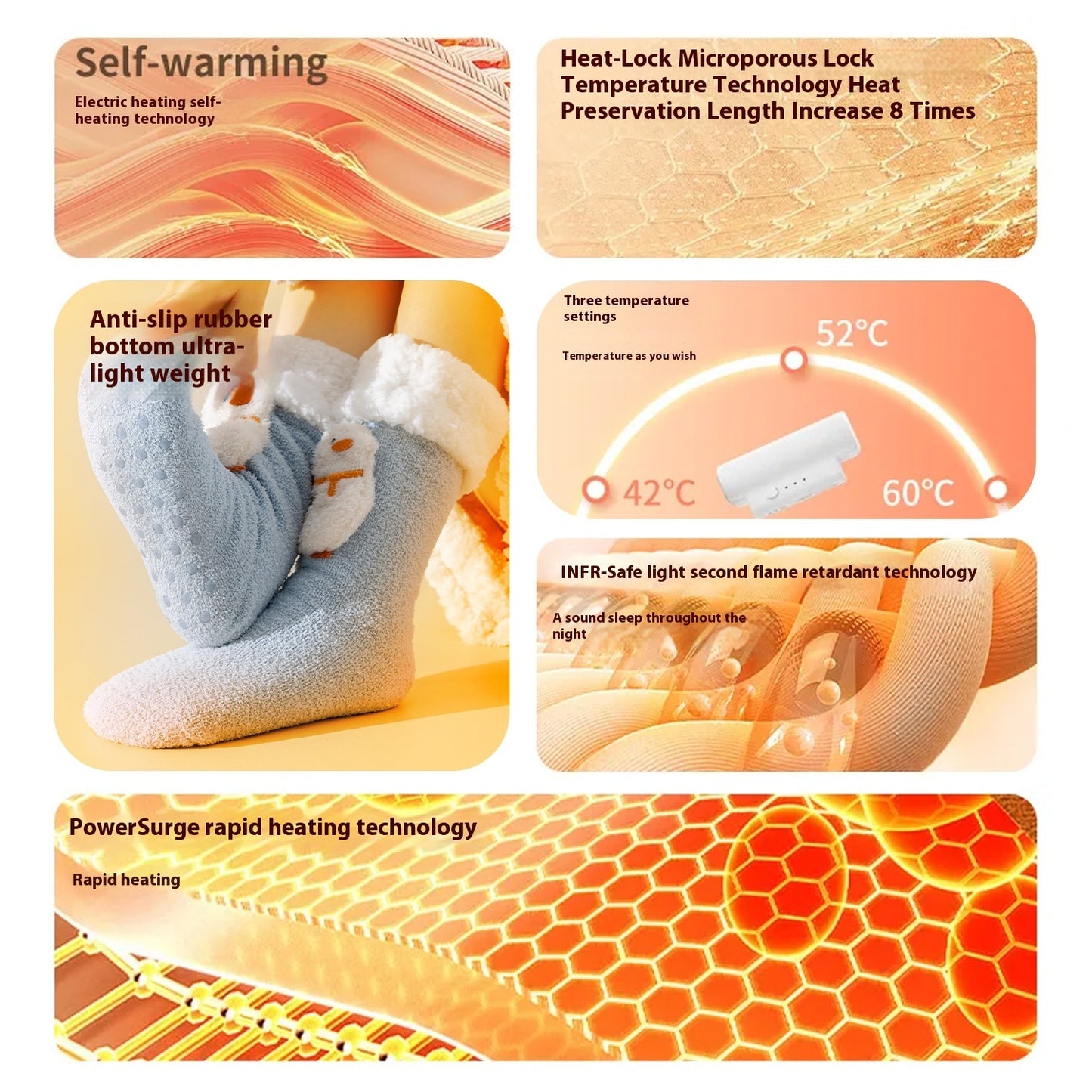 Winter Warm Feet Electric Warm-keeping And Cold-proof Socks