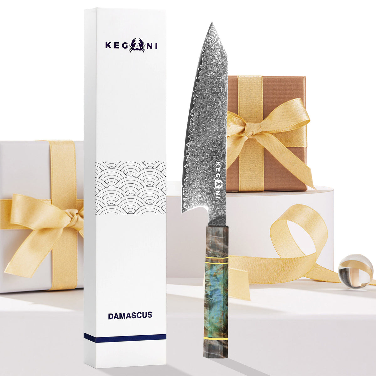 a knife next to boxes