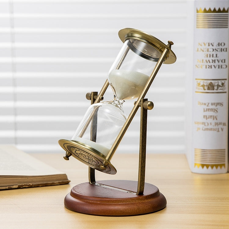 a sand clock on a table