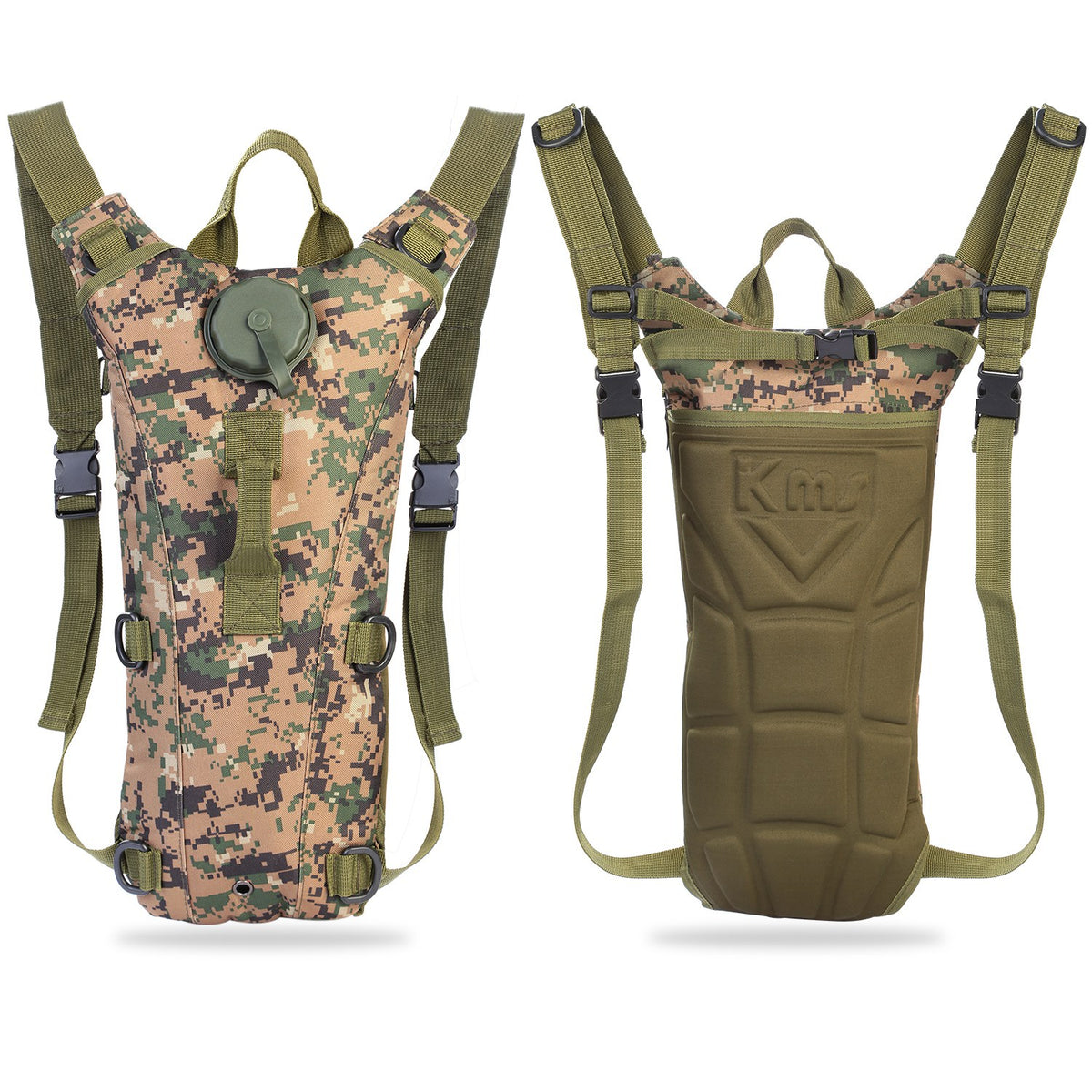 a back and front view of a backpack