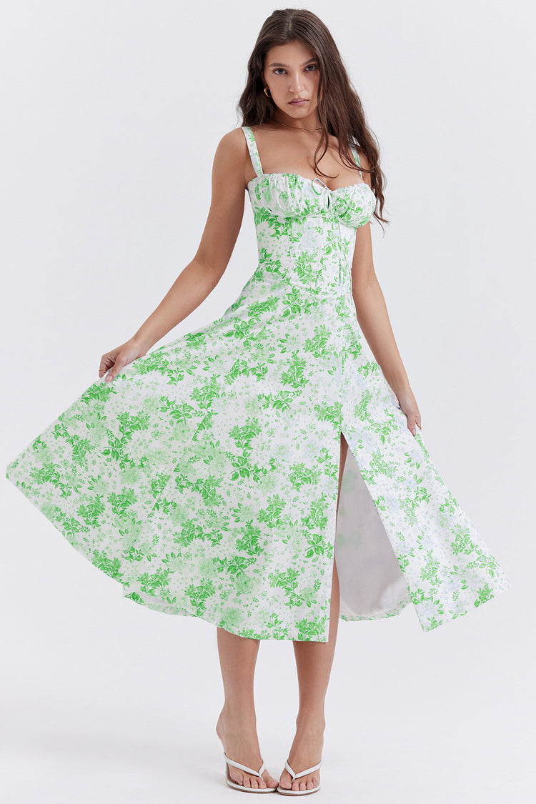 a woman in a dress