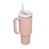 40 oz Insulated Stainless Steel Tumbler with Handle and Straw