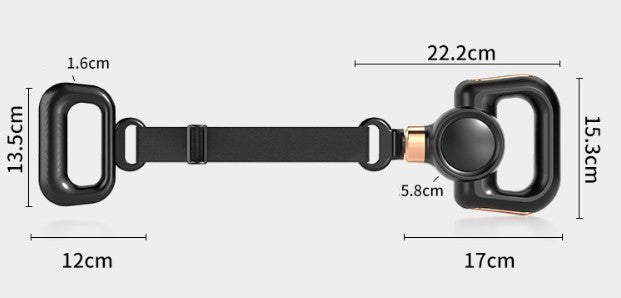 a black and gold wristband with a black strap