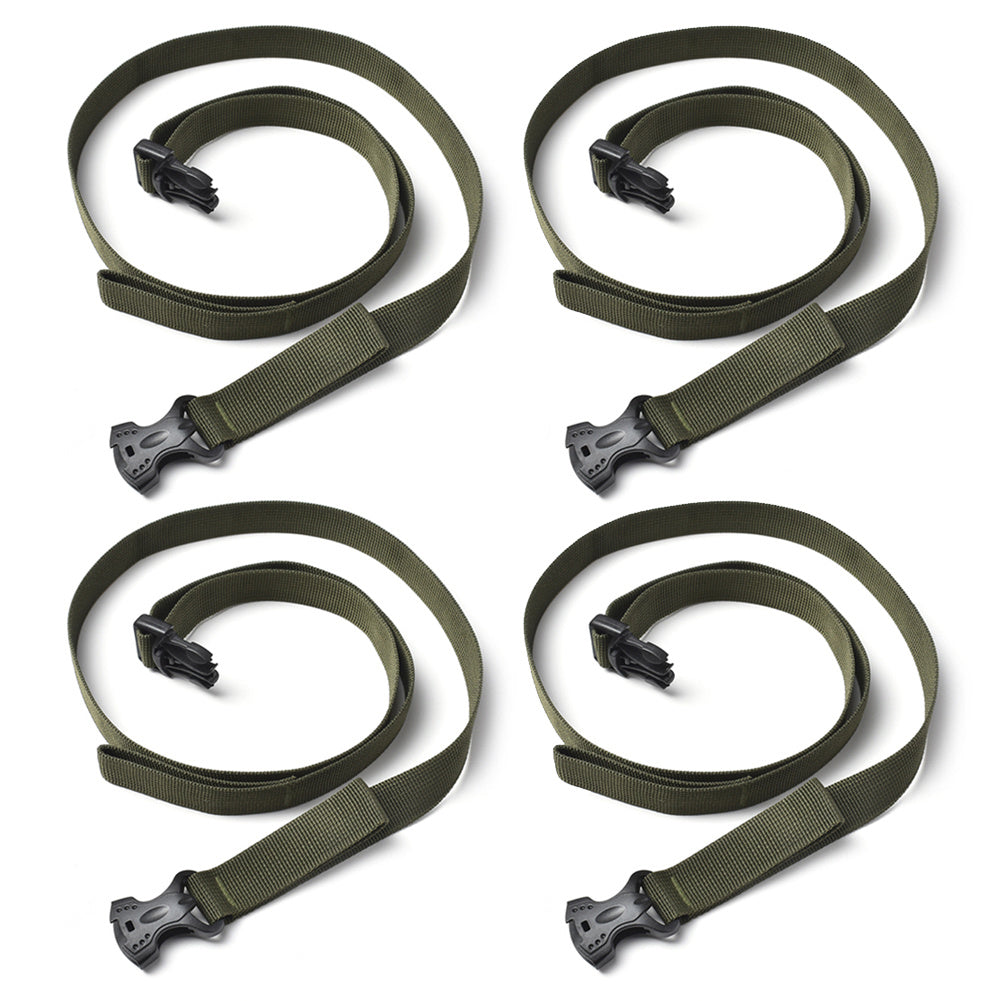 a group of green straps