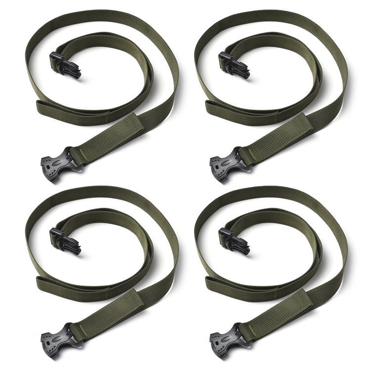 a group of green straps