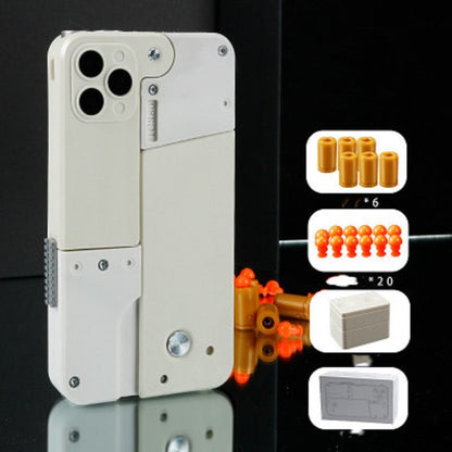 Harmless Folding Pistol Bullet Automatic Shell Throwing Toy Creative Soft  Mobile Phone Appearance Gun Outdoor Interactive Kid Gift