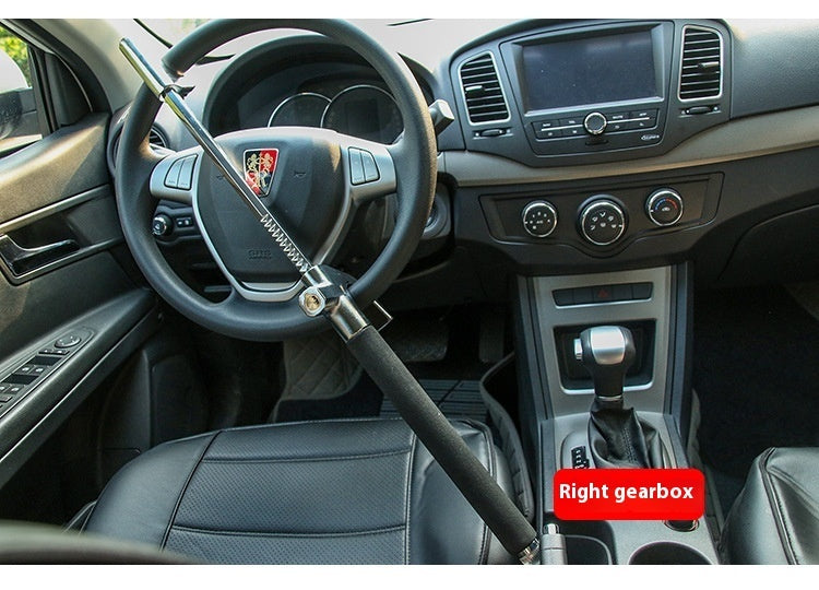 the steering wheel and dashboard of a car