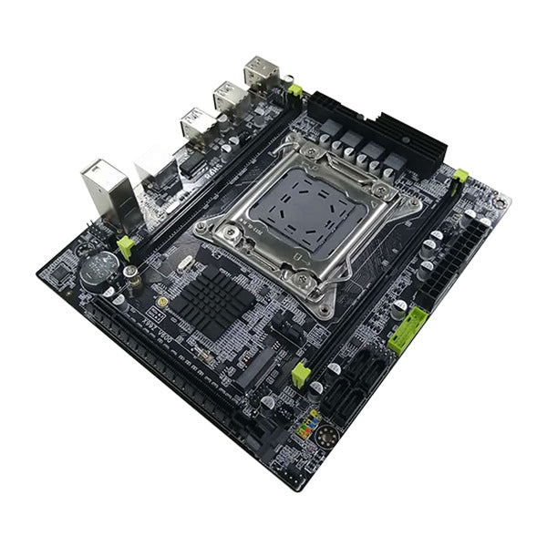 a computer motherboard with many ports