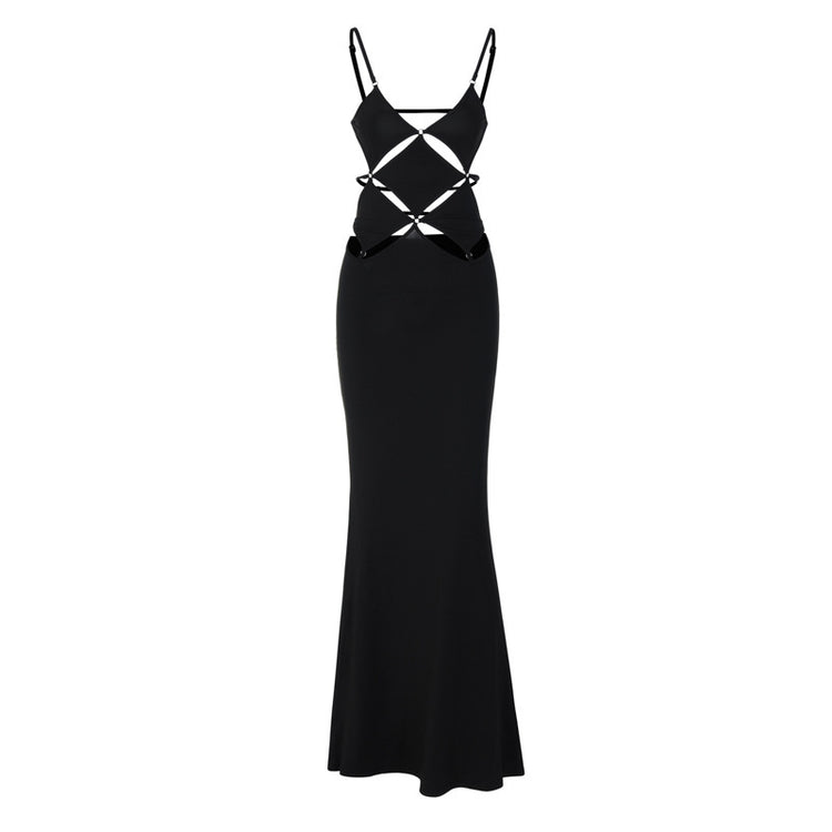 a black dress with straps