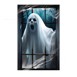 Halloween Witch and Zombie Window Decoration Banner