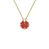 Red and Black Clover Pendant Necklace