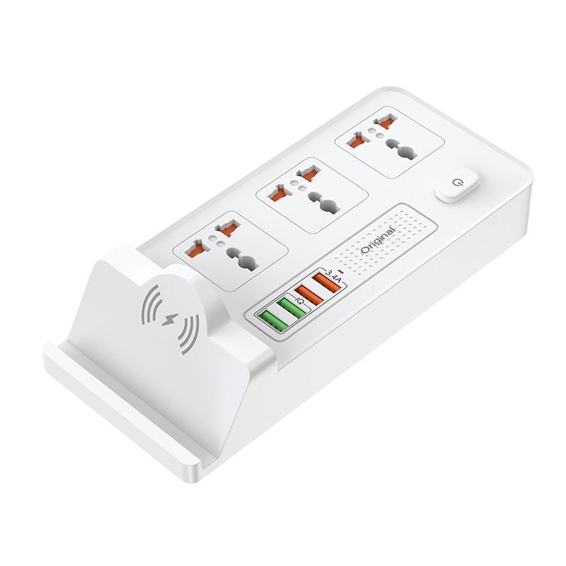 Home Universal Hole Row Plug Support Wireless Charging