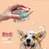 2-in-1 Pet Bath Brush with Shampoo Dispenser for Cats and Dogs