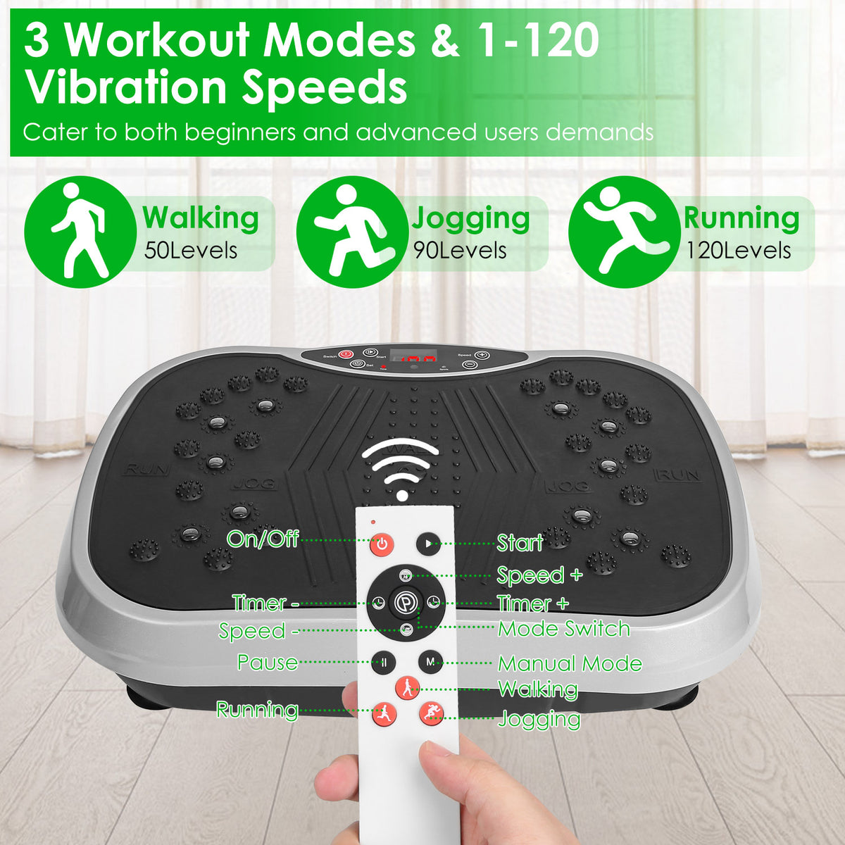 a hand holding a remote control over a machine