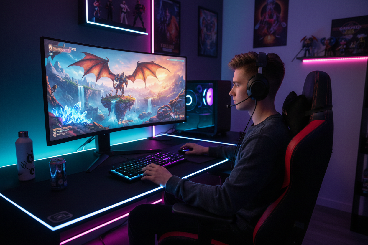 jugando un juego de ultima generacio 