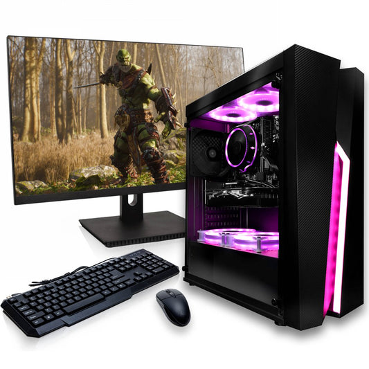 T104 Gaming PC Desktop Tower I5-3570 3.4Ghz, 512GB, 16Gb,Geforce 1660S 6Gb,Windows 10,23.8" LCD